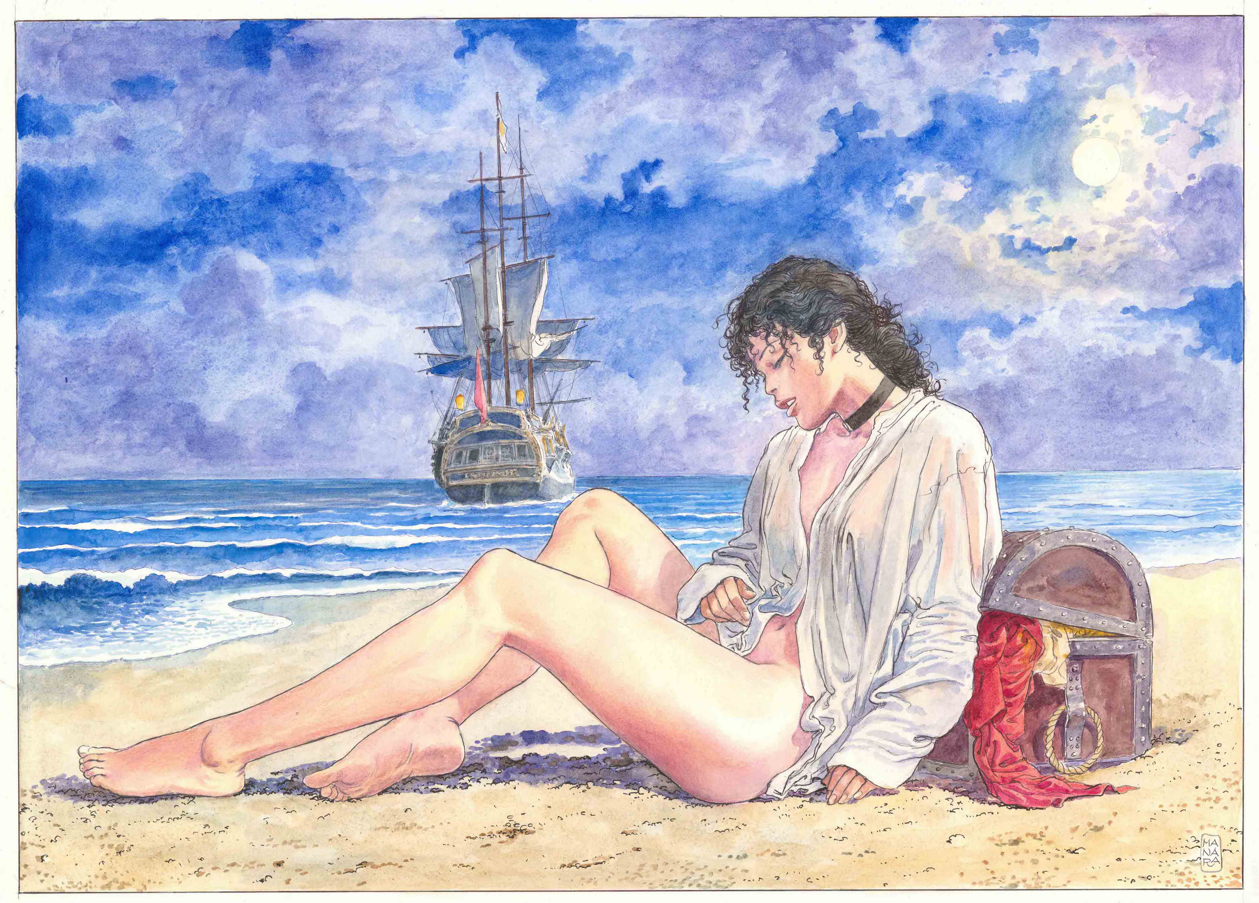 Molly sulla spiaggia - Signature Art Print