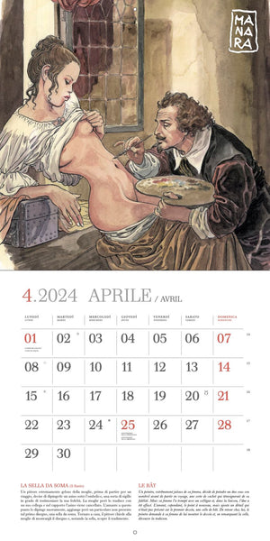 Calendario Milo Manara 2024 - Le Favole Libertine - Comicon Edizioni