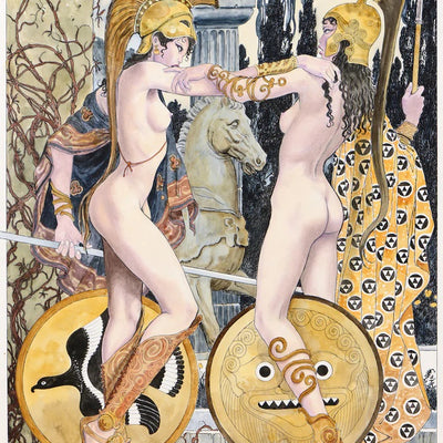 Stampa AMAZZONI (omaggio a Mucha) - Manara Official Art
