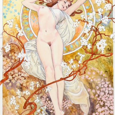 Stampa PRIMAVERA (omaggio a Mucha) - Manara Official Art